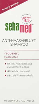 sebamed Anti-Haarverlust Shampoo, 200 ml, mit NHE-Pflegeformel mit Coffein und Ginkgo biloba für kräftiges und gesundes Haar  